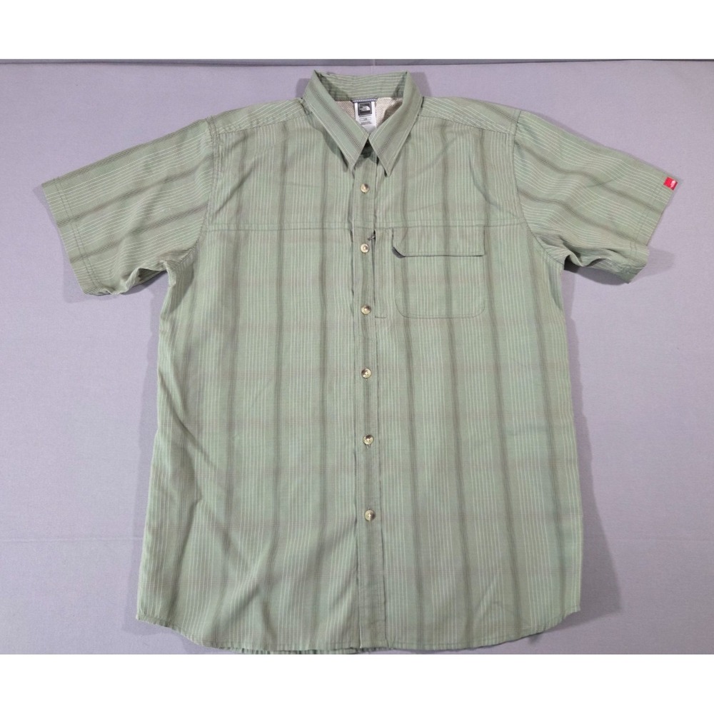 The North Face Shirt Mens Large Green Vented Performance Stretch Outdoor Polo